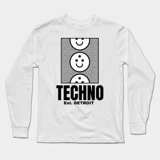 TECHNO  - Smile Chakra (Black) Long Sleeve T-Shirt